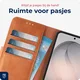 Rosso Deluxe Samsung Galaxy S26 Hoesje Echt Leer Book Case Bruin afbeelding 4