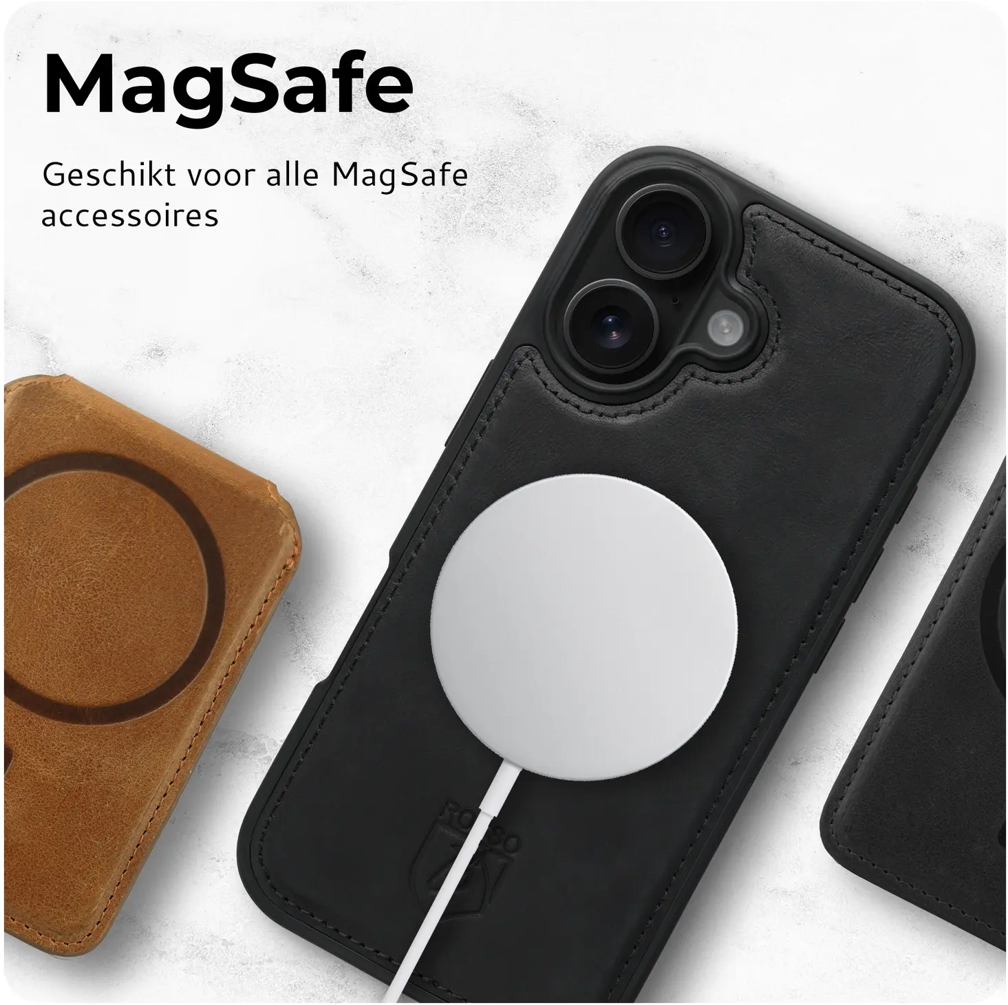 Rosso Elite Samsung Galaxy S26 Hoesje met MagSafe Book Case Echt Leer Zwart afbeelding 7