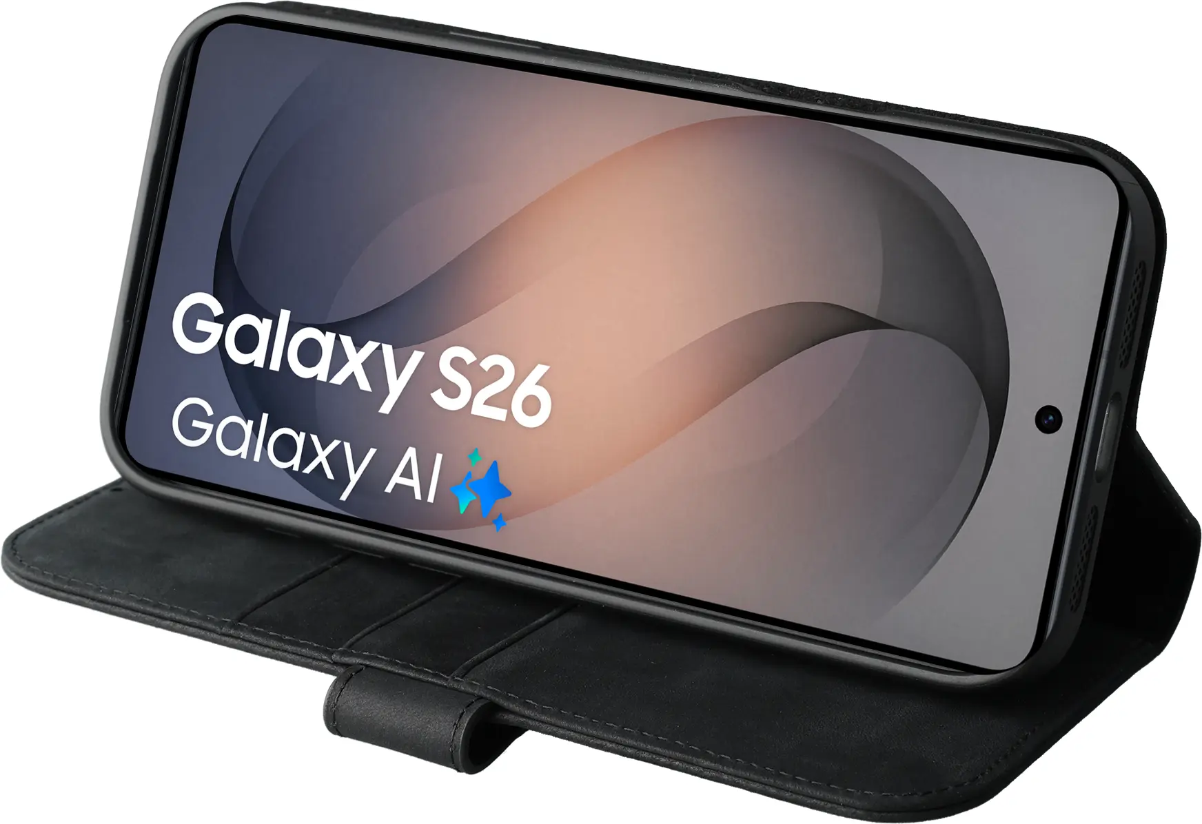 Rosso Elite Samsung Galaxy S26 Hoesje met MagSafe Book Case Echt Leer Zwart afbeelding 10