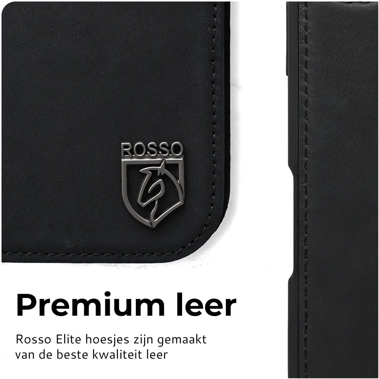Rosso Elite Samsung Galaxy S26 Hoesje met MagSafe Book Case Echt Leer Zwart afbeelding 4