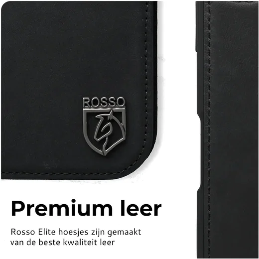 Rosso Elite Samsung Galaxy S26 Hoesje met MagSafe Book Case Echt Leer Zwart afbeelding 4