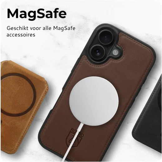 Rosso Elite Samsung Galaxy S26 Hoesje met MagSafe Book Case Echt Leer Bruin afbeelding 7