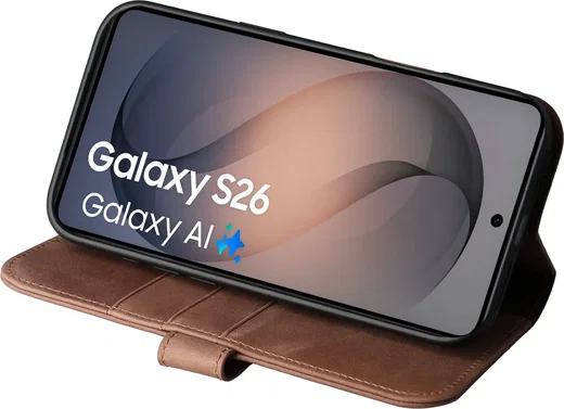 Rosso Elite Samsung Galaxy S26 Hoesje met MagSafe Book Case Echt Leer Bruin afbeelding 10