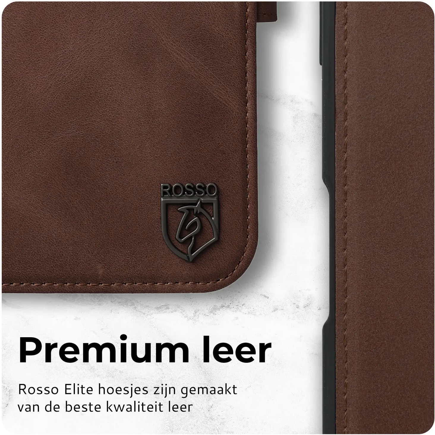 Rosso Elite Samsung Galaxy S26 Hoesje met MagSafe Book Case Echt Leer Bruin afbeelding 4