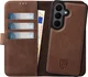 Rosso Elite Samsung Galaxy S26 Hoesje met MagSafe Book Case Echt Leer Bruin