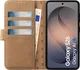 Rosso Elite Samsung Galaxy S26 Hoesje met MagSafe Book Case Echt Leer Lichtbruin afbeelding 2
