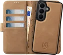 Rosso Elite Samsung Galaxy S26 Hoesje met MagSafe Book Case Echt Leer Lichtbruin