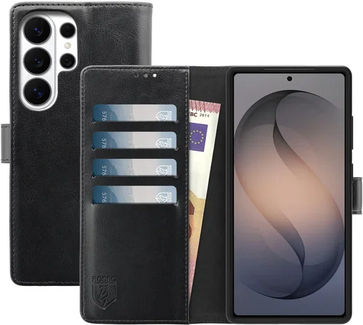 Rosso Element Samsung Galaxy S26 Ultra Hoesje Book Case Wallet Zwart afbeelding 1