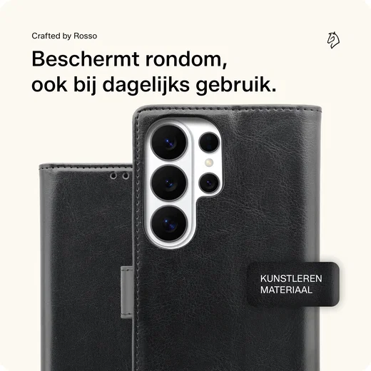 Rosso Element Samsung Galaxy S26 Ultra Hoesje Book Case Wallet Zwart afbeelding 2