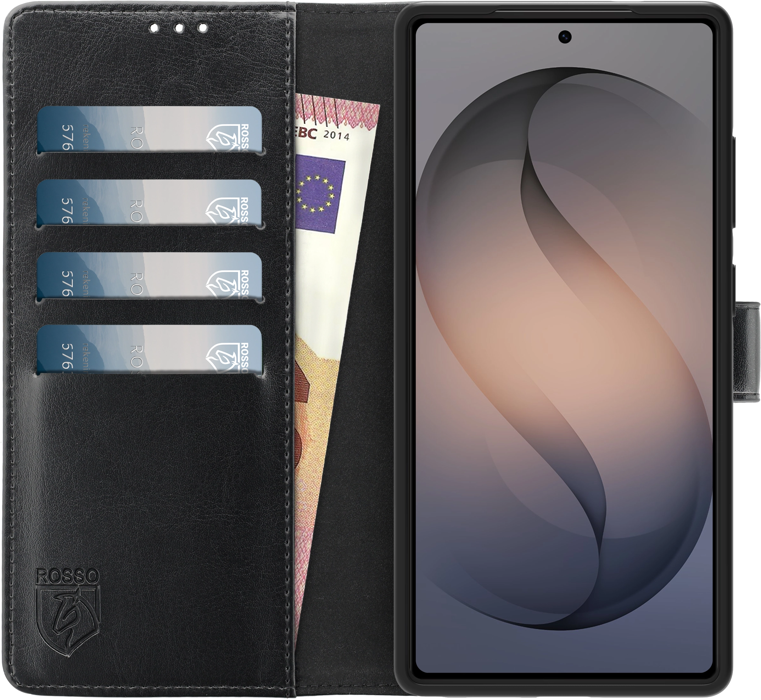 Rosso Element Samsung Galaxy S26 Ultra Hoesje Book Case Wallet Zwart afbeelding 11