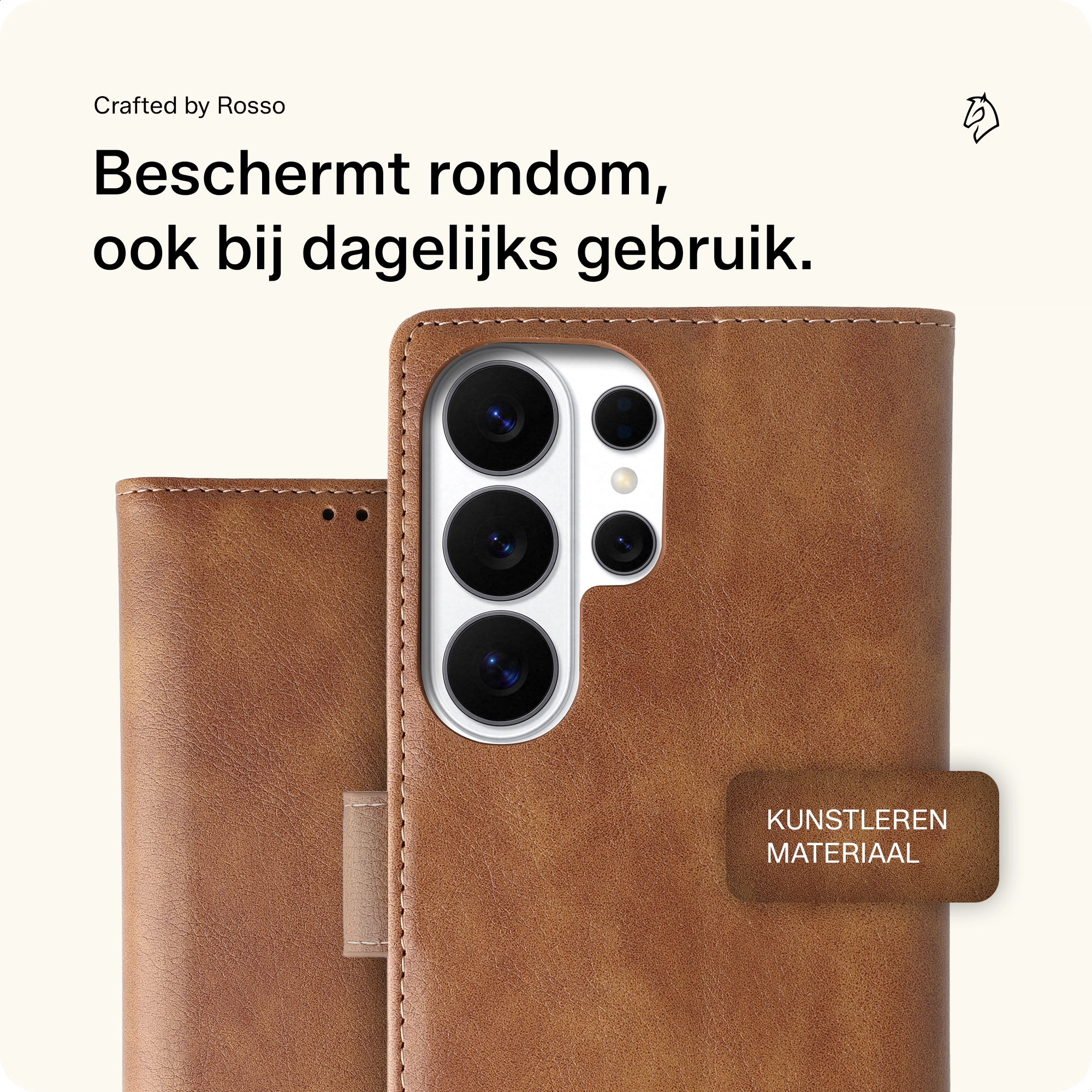 Rosso Element Samsung Galaxy S26 Ultra Hoesje Book Case Wallet Bruin afbeelding 2