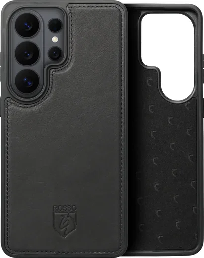 Rosso Elite Samsung S26 Ultra Hoesje met MagSafe Book Case Echt Leer Zwart afbeelding 8