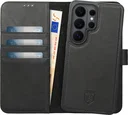 Rosso Elite Samsung S26 Ultra Hoesje met MagSafe Book Case Echt Leer Zwart