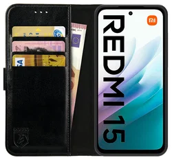 Rosso Element Xiaomi Redmi 15 4G Hoesje Book Case Wallet Zwart afbeelding