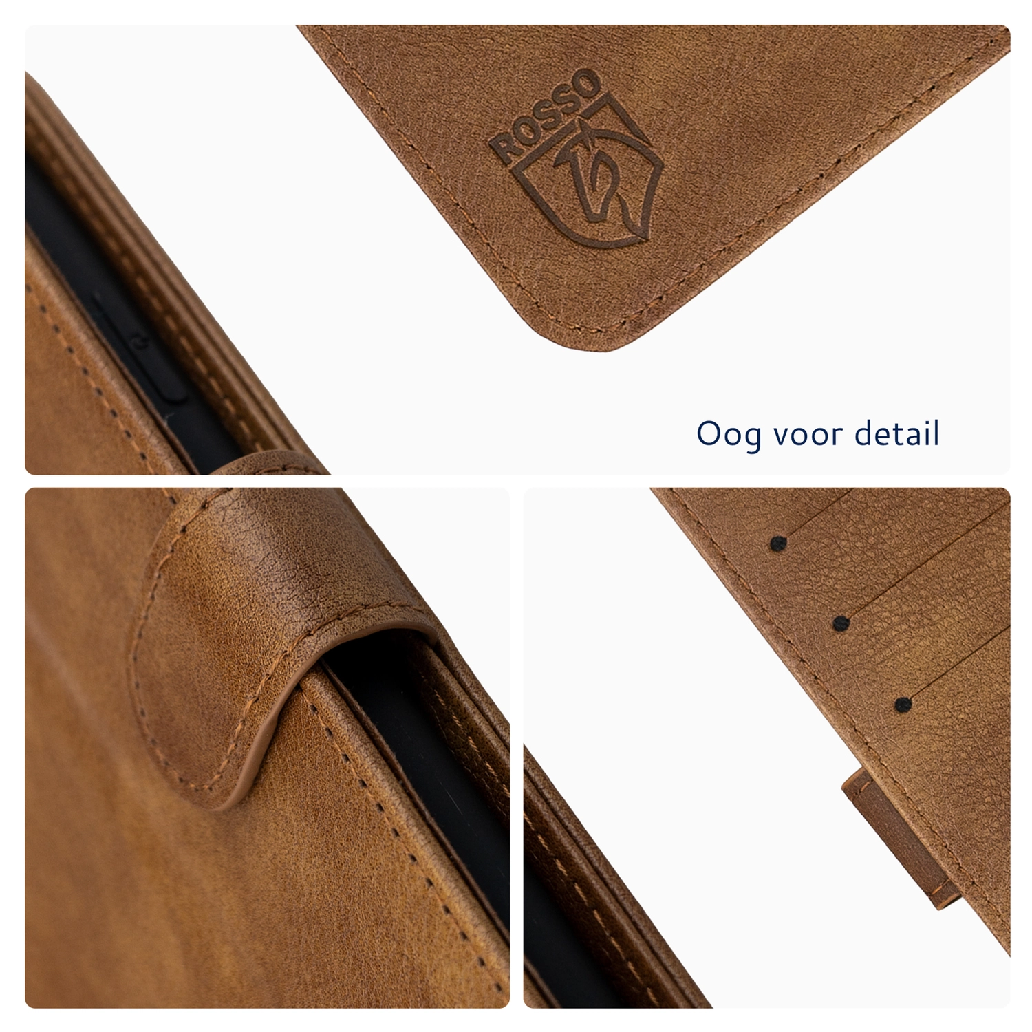Rosso Element Xiaomi Redmi 15 4G Hoesje Book Case Wallet Bruin afbeelding 4