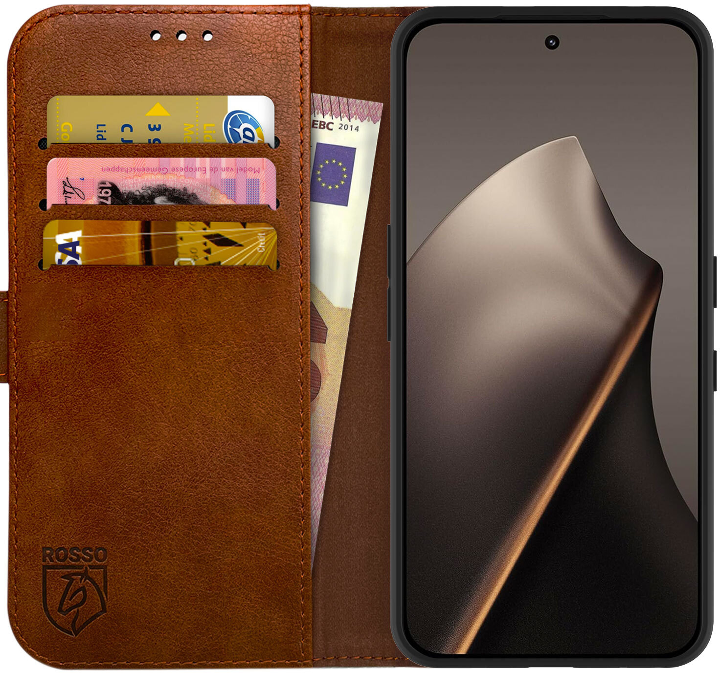 Rosso Element Xiaomi 15T Hoesje Book Case Wallet Bruin afbeelding 1