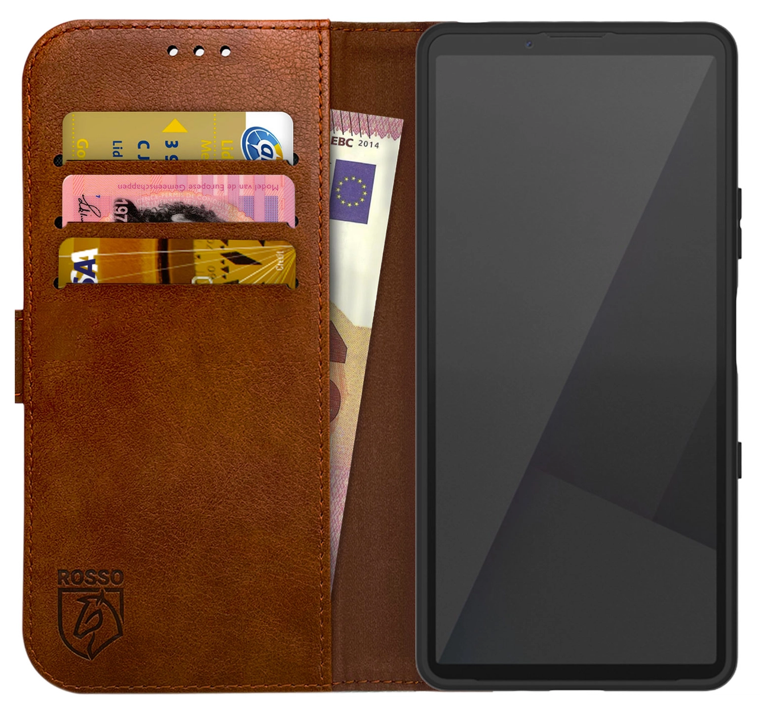 Rosso Element Sony Xperia 10 VII Hoesje Book Case Wallet Bruin afbeelding 1