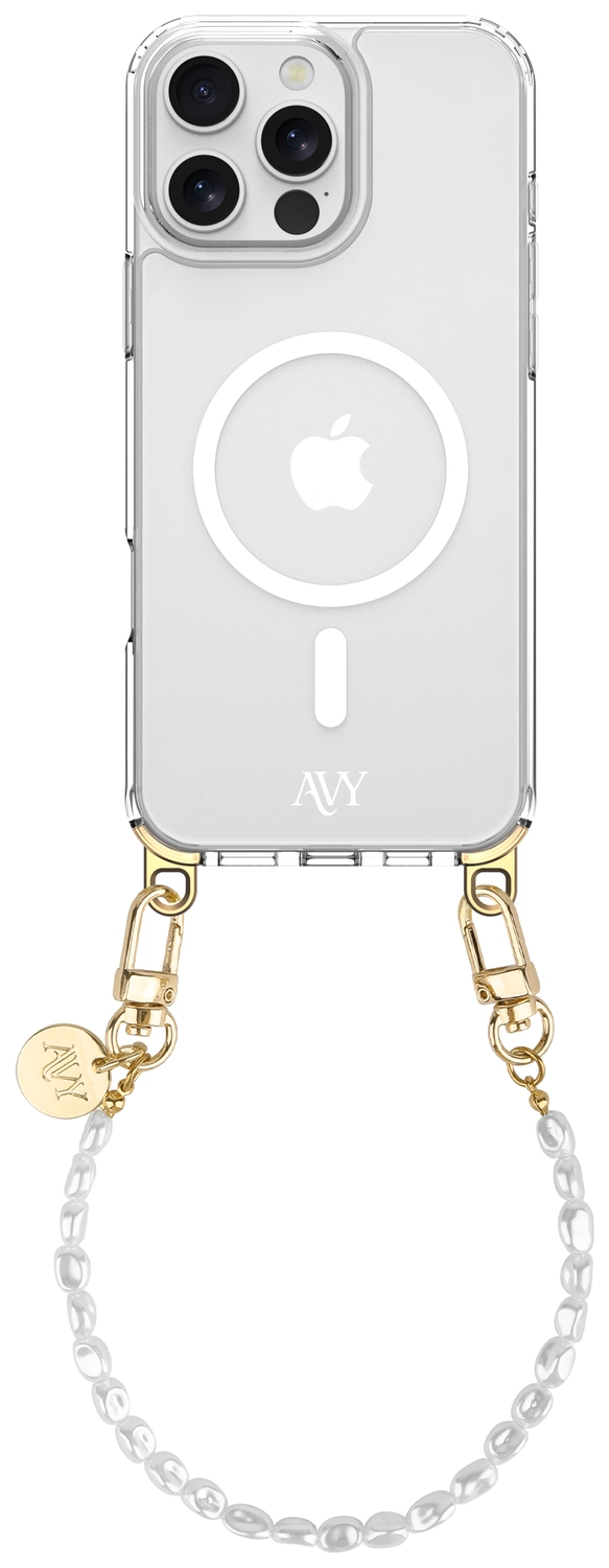 AVY Apple iPhone 15 Pro Max Hoesje met Koord & MagSafe 30CM Perla Chic afbeelding 1