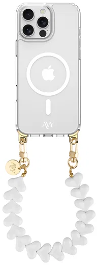 AVY Apple iPhone 15 Pro Max Hoesje met Koord & MagSafe 30CM Cupid White afbeelding 1