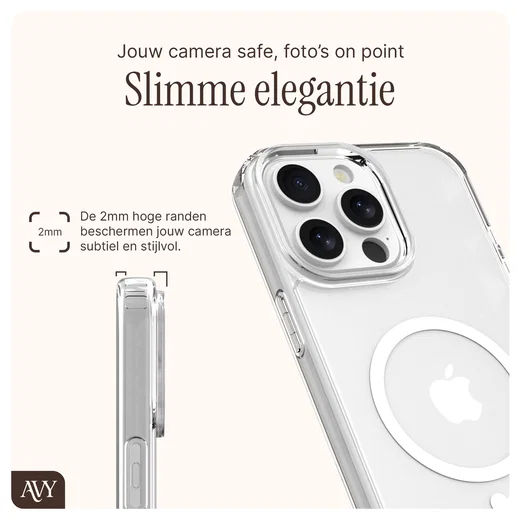 AVY Apple iPhone 15 Pro Max Hoesje met Koord & MagSafe 130CM Tressé Beige afbeelding 7
