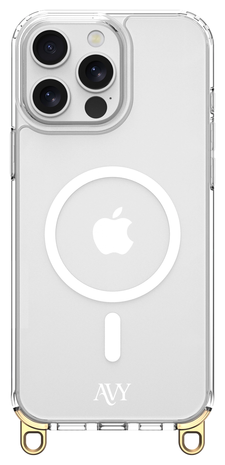 AVY Apple iPhone 15 Pro Max Hoesje met Koord & MagSafe 130CM Tressé Beige afbeelding 12