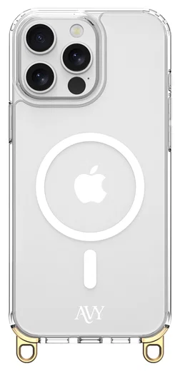 AVY Apple iPhone 15 Pro Max Hoesje met Koord & MagSafe 130CM Tressé Beige afbeelding 12