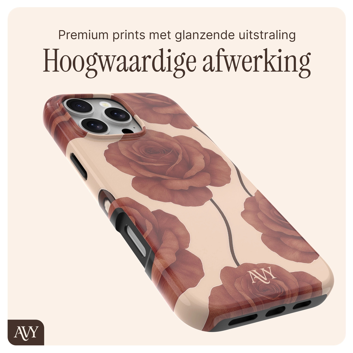 AVY Apple iPhone 15 Pro Max MagSafe Hoesje met Koord (32CM) Botanique Roses afbeelding 7