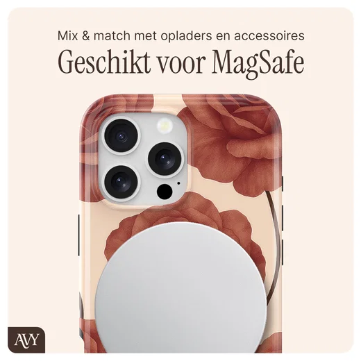 AVY Apple iPhone 15 Pro Max MagSafe Hoesje met Koord (32CM) Botanique Roses afbeelding 8
