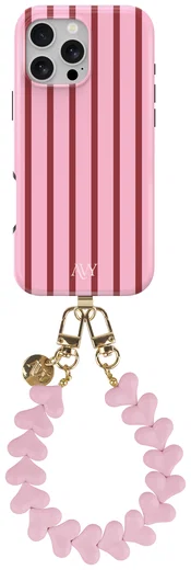 AVY Apple iPhone 15 Pro Max MagSafe Hoesje met Koord 30CM Linea Hearts afbeelding 1