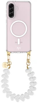 AVY Samsung Galaxy A56 / A36 Hoesje met Koord & MagSafe 30CM Cupid White
