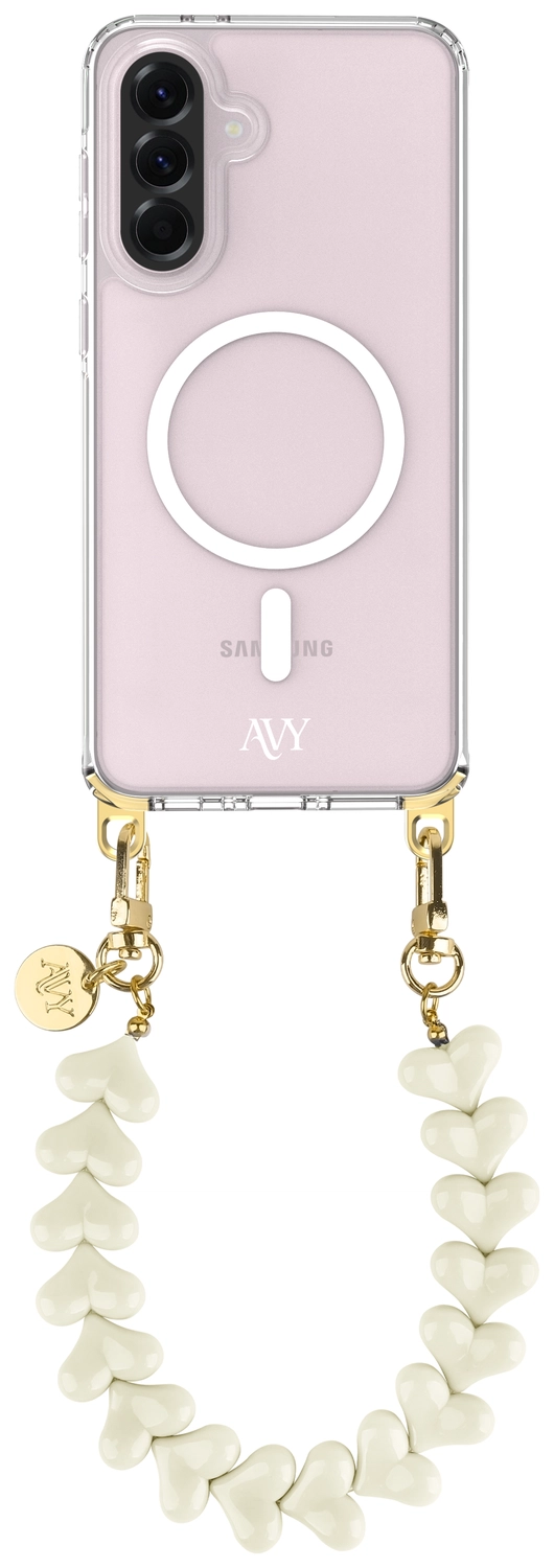 AVY Samsung Galaxy A56 / A36 Hoesje met Koord & MagSafe 30CM Cupid Beige afbeelding 1
