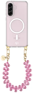 AVY Samsung Galaxy A56 / A36 Hoesje met Koord & MagSafe 30CM Cupid Clear Pink