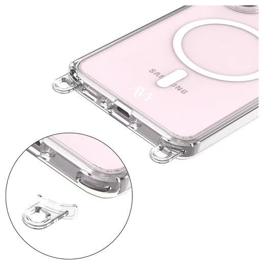 AVY Samsung Galaxy A56 / A36 Hoesje met Koord & MagSafe 30CM Cupid Clear Pink afbeelding 15