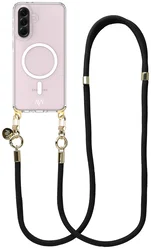 AVY Samsung Galaxy A56 / A36 Hoesje met Koord & MagSafe 130CM Tressé Black afbeelding