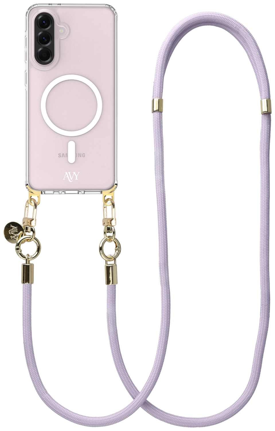 AVY Samsung Galaxy A56 / A36 Hoesje met Koord & MagSafe 130CM Tressé Purple afbeelding 1
