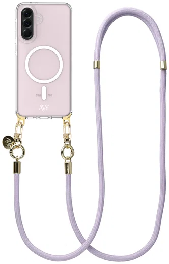 AVY Samsung Galaxy A56 / A36 Hoesje met Koord & MagSafe 130CM Tressé Purple afbeelding 1