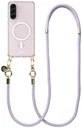 AVY Samsung Galaxy A56 / A36 Hoesje met Koord & MagSafe 130CM Tressé Purple