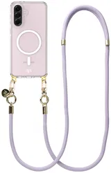 AVY Samsung Galaxy A56 / A36 Hoesje met Koord & MagSafe 130CM Tressé Purple afbeelding