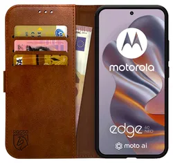 Rosso Element Motorola Edge 60 Neo Hoesje Book Case Wallet Bruin afbeelding