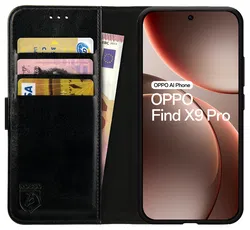 Rosso Element Oppo Find X9 Pro Hoesje Book Case Wallet Zwart afbeelding