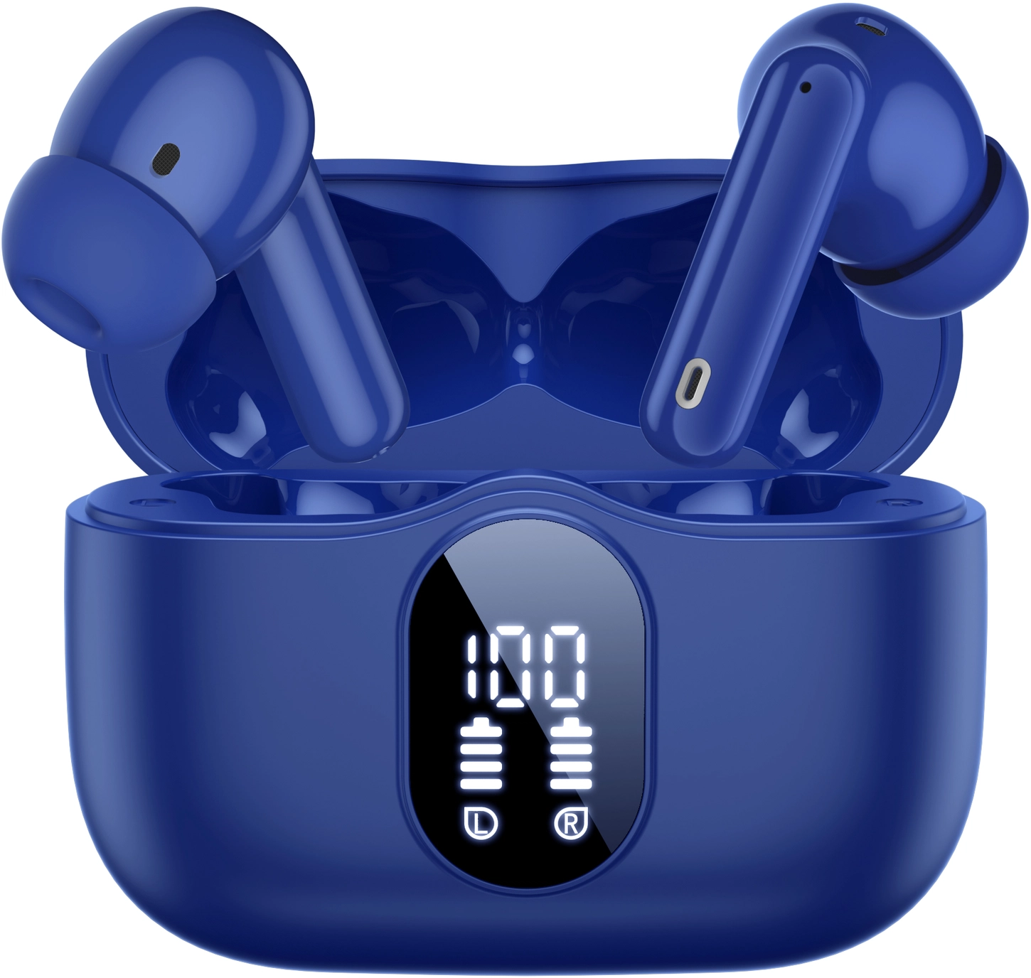 SBG Draadloze Oordopjes Noise Cancelling Bluetooth met Display Donker Blauw afbeelding 1