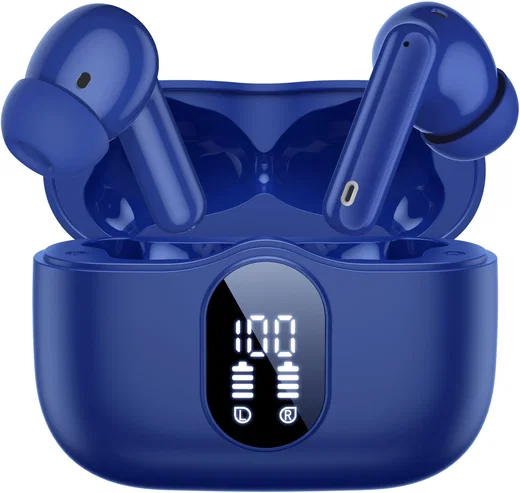 SBG Draadloze Oordopjes Noise Cancelling Bluetooth met Display Donker Blauw afbeelding 1