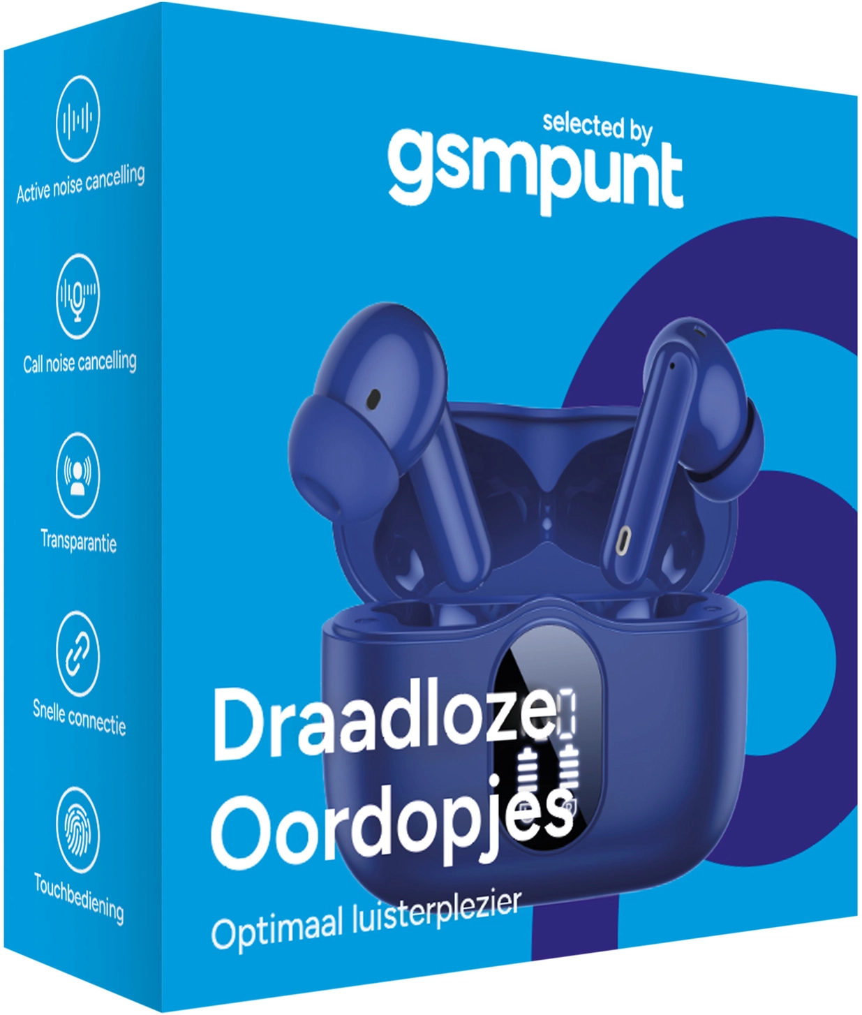 SBG Draadloze Oordopjes Noise Cancelling Bluetooth met Display Donker Blauw afbeelding 14