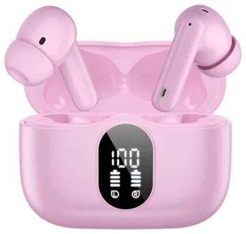 SBG Draadloze Oordopjes Noise Cancelling Bluetooth met Display Roze