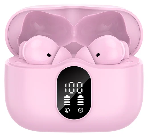 SBG Draadloze Oordopjes Noise Cancelling Bluetooth met Display Roze afbeelding 11