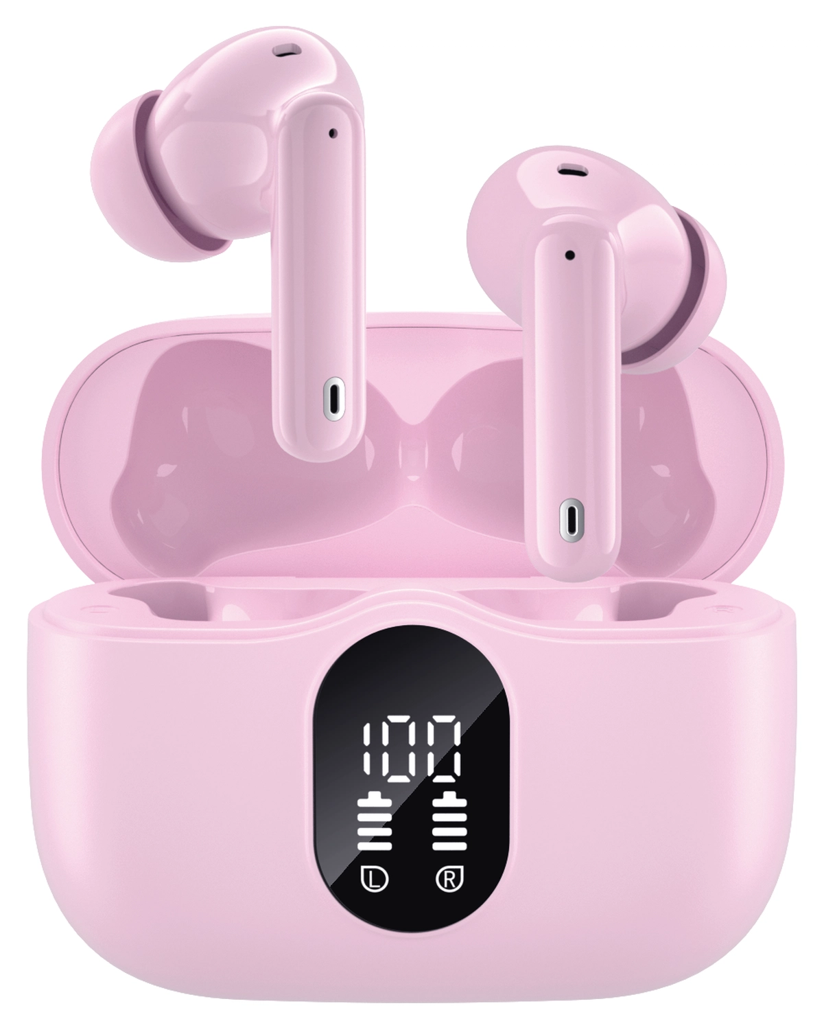 SBG Draadloze Oordopjes Noise Cancelling Bluetooth met Display Roze afbeelding 9