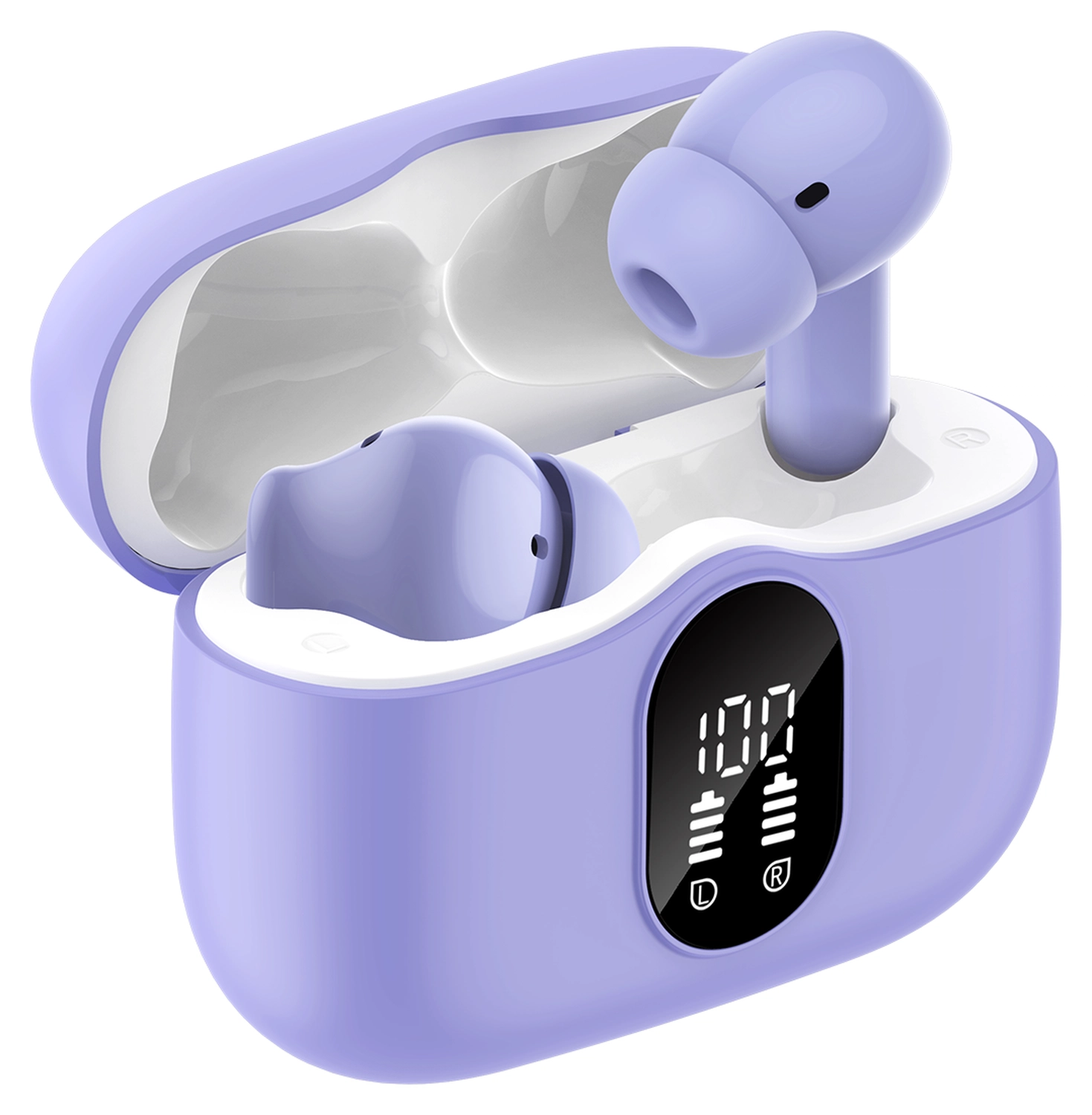 SBG Draadloze Oordopjes Noise Cancelling Bluetooth met Display Paars afbeelding 11