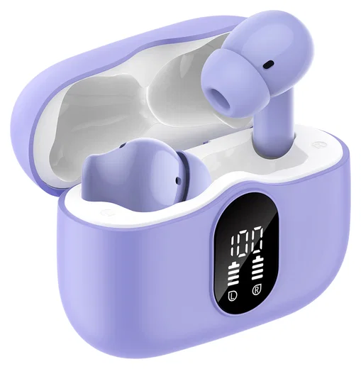 SBG Draadloze Oordopjes Noise Cancelling Bluetooth met Display Paars afbeelding 11
