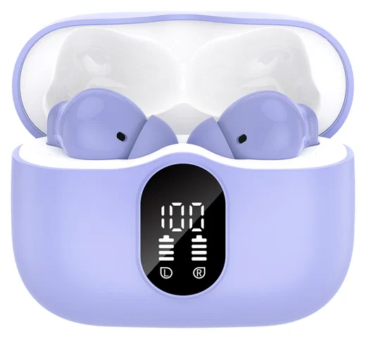 SBG Draadloze Oordopjes Noise Cancelling Bluetooth met Display Paars afbeelding 13