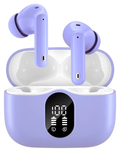 SBG Draadloze Oordopjes Noise Cancelling Bluetooth met Display Paars afbeelding 9